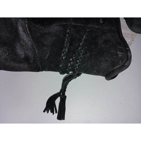 BLAINE, Black Upper Leathe/Real Sheepskin Inside Pull On Boots, Woman Size 9 - Picture 5 of 8